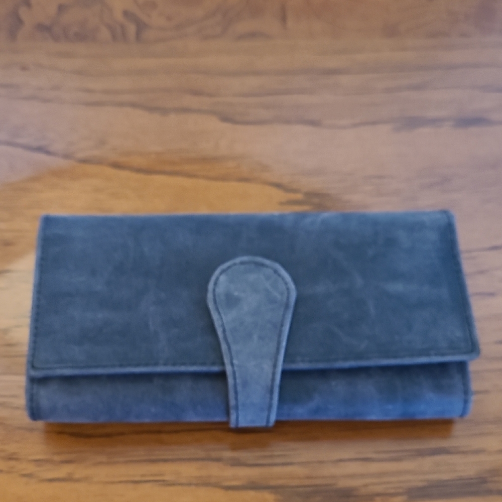Elegant Blue Suede Clutch